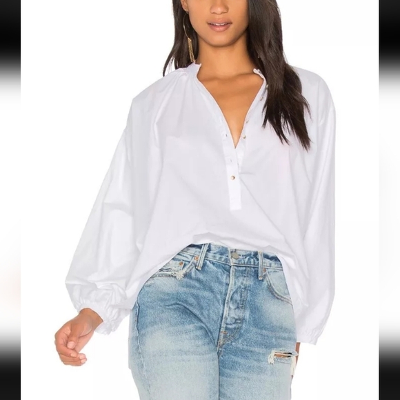 Free People Tops - Free People Hey Baby Hi-Low Oversize Top 100% Cotton Size LARGE #OB658371